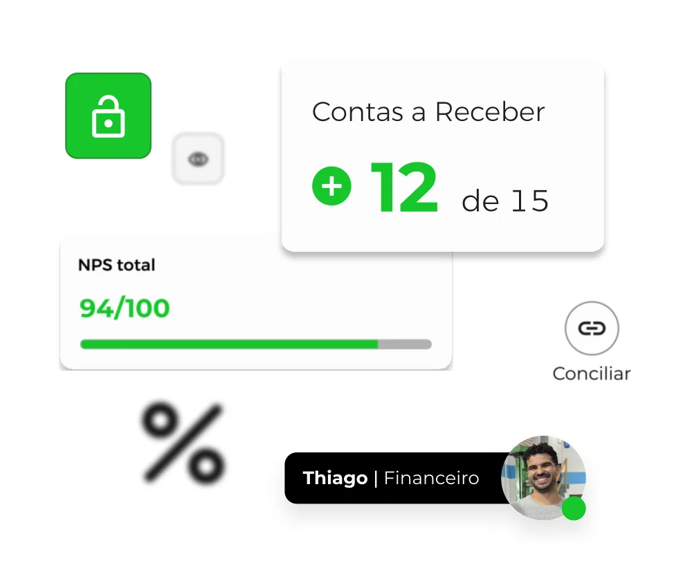 Ilustração de cobrança e recebimentos no Onmotor