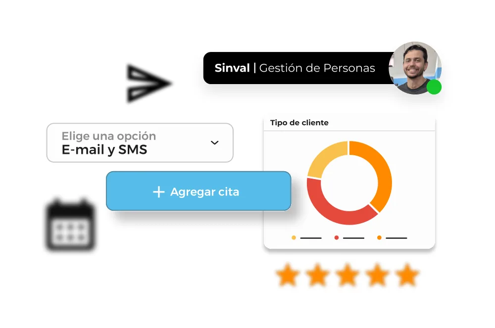 Ilustración de comunicación con el cliente en Onmotor
