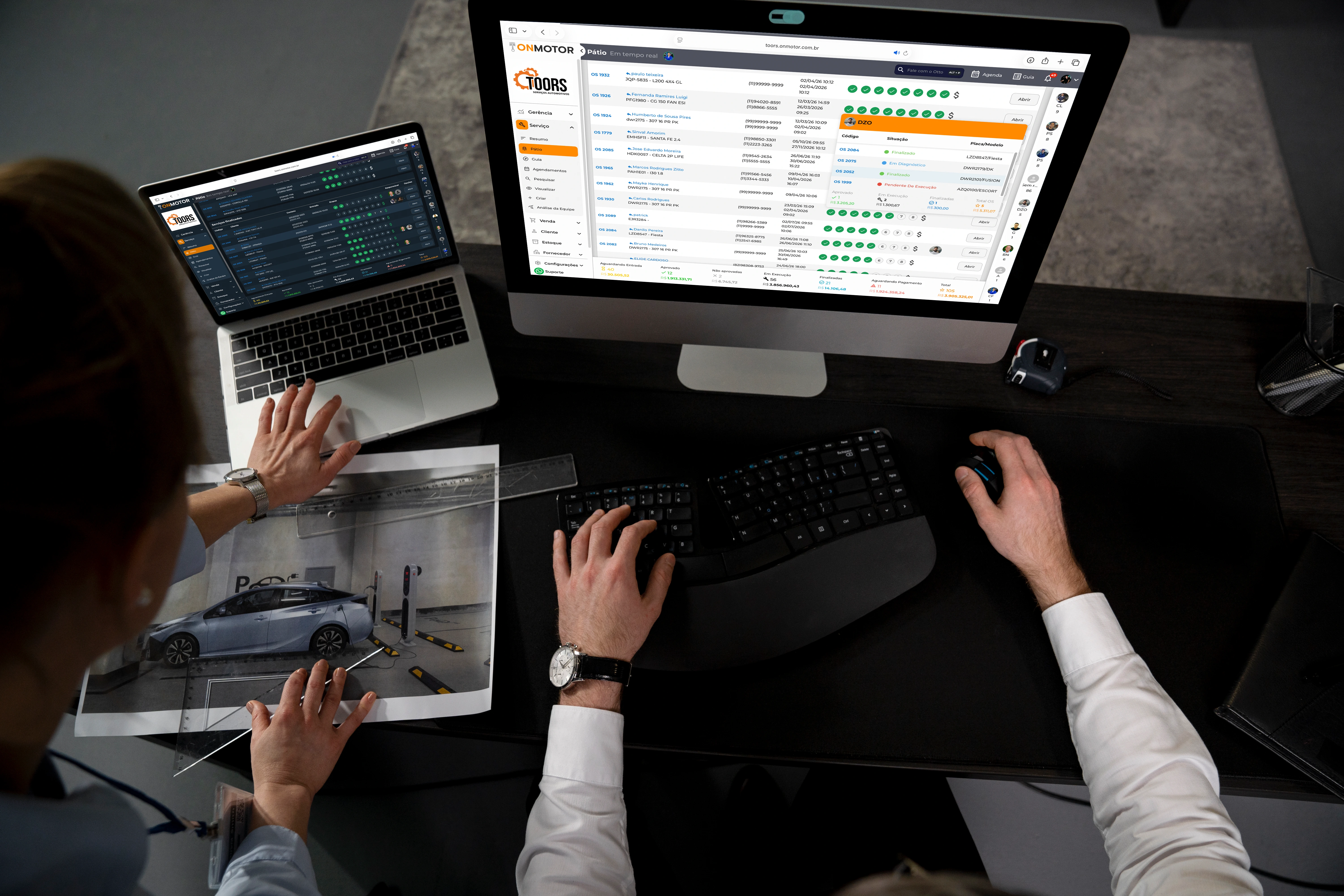EQUIPE USANDO O ONMOTOR EM NOTEBOOK E COMPUTADOR