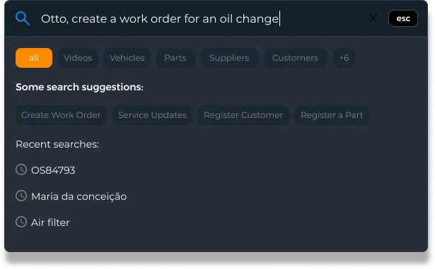 Otto search interface, Onmotor AI consultant